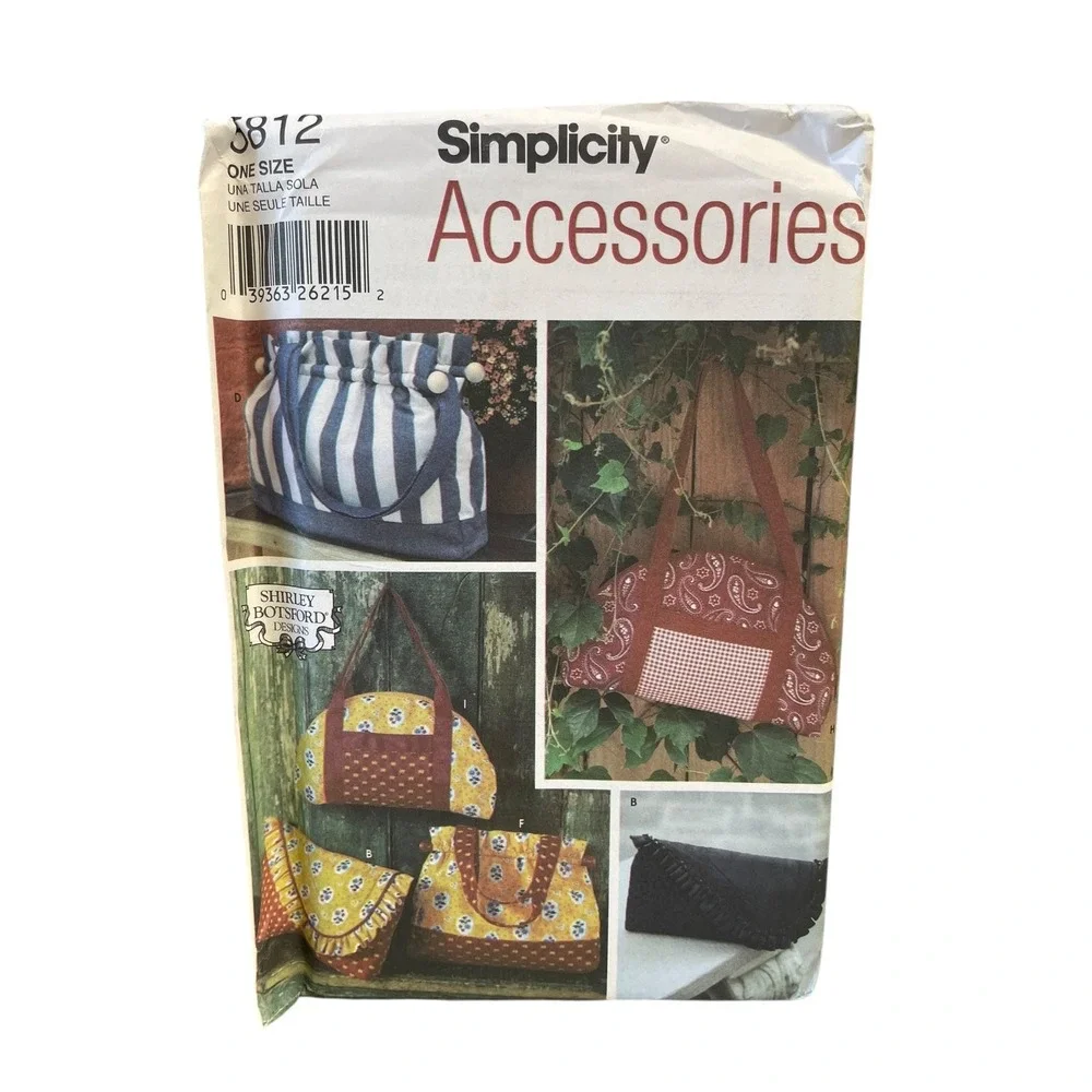 Simplicity 5812 Bag Purse Tote Sewing Pattern OS Multi Shirley Botsford Uncut
